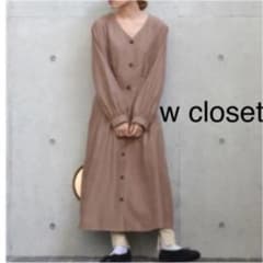 w closet Vネックウエストタックワンピース【美品】のサムネイル