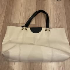 SEE BY CHLOE トートバッグ アイボリー/ブラック A4バッグパソコン 