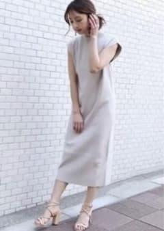 noble ノースリーブ　ハイネック　ニットワンピース