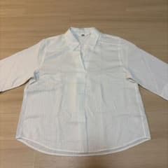 UNIQLO ストライプシャツ 五分袖 ホワイトのサムネイル