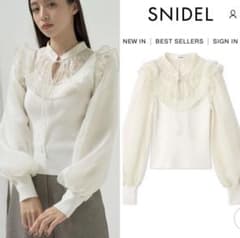 SNIDEL レースフリル長袖ニット