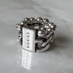 希少！GUCCI GG-W-Chain-Ring グッチ ダブルチェーンリング - メルカリ