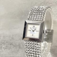 稼動品　スワロフスキー　エリス　ラインストーンベルト　スクエア　腕時計
