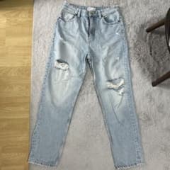 ZARA ダメージ ストレートデニム ライトブルー EUR36のサムネイル