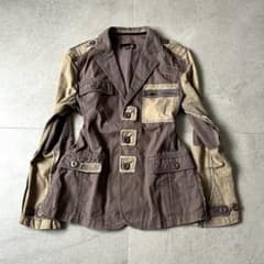 アーカイブ Y2K 亜熱帯 ミリタリージャケット パッチワーク 短丈