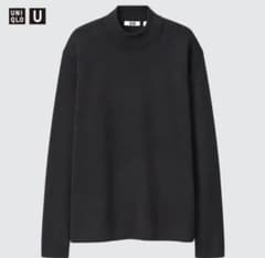 【UNIQLO U】21awメリノブレンドモックネックセーター黒XLニットのサムネイル
