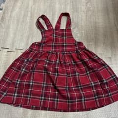 ⭐️美品⭐️赤とチェック柄のジャンバースカート