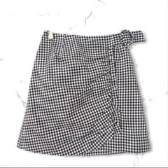 【Majestic Legon】Gingham Check Wrap Tight Skirt, Elastic Back, Size L