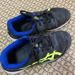 ASICS キッズ スニーカー ブラック/ブルーのサムネイル