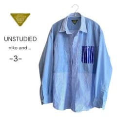 UNSTUDIED nikoand... ストライプシャツ 水色　かわいいのサムネイル