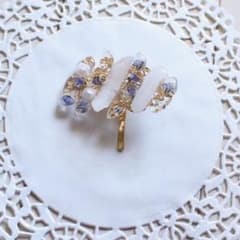 ＊送料無料＊【No.21】かすみ草のでこぼこポニーフック（ブルー）のサムネイル