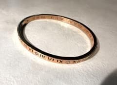 フランス購入ローズピンクゴールド バングル ローマ数字 ライン 