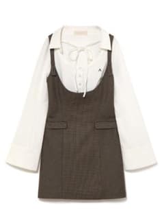 Rachell check layered dress AM1686 - メルカリ