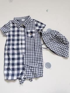 GAP ベビー ロンパース 帽子セット ギンガムチェックのサムネイル