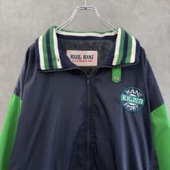 Karl Kani カールカナイ ナイロンジャケット ネイビー×グリーン L