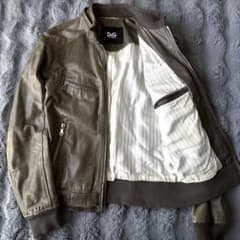 ライダー？号 さまD&G レザー シングルライダースジャケット オリーブ 48 ライダー？号 さまD&G レザー シングルライダースジャケット オリーブ