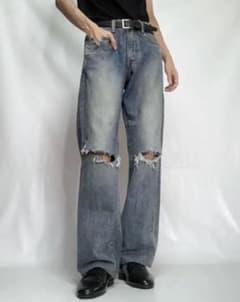 DAMAGED WIDE STRAIGHT JEANS 1143Pのサムネイル