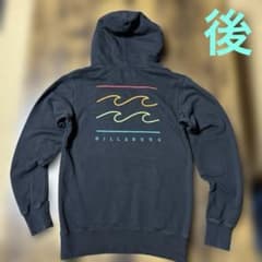 【美品】BILLABONG ビラボン 刺繍 プルオーバー パーカー ブラック Sのサムネイル