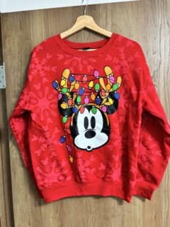 Disney ミッキーマウス クリスマス スウェット レッドのサムネイル