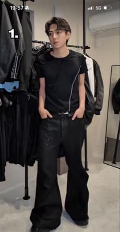 即完モデル] asapmode コーティングフレア デニムパンツ | Shop at