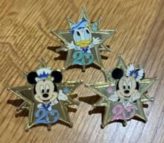 東京ディズニーシー 20周年 タイムトゥシャイン ピンバッジ 3個セットのサムネイル
