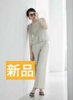 ルーニィ新品⭐️ベルト付きワイドパンツタックテーパードパンツ