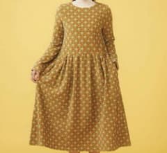 極美品】ホコモモラ semillas ジャカード ロングワンピース 総柄 40