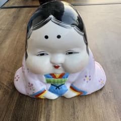 縁起物】お多福 おかめ 陶器 置物 オブジェ 開運 商売繁盛 昭和レトロ