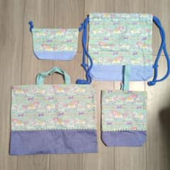 ユニコーン柄布製バッグ4点セットのサムネイル