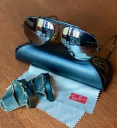 Ray-Ban ヴィンテージ アビエータ 風防付 黒 ミラーレンズ　希少のサムネイル