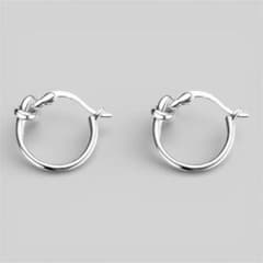 ワンポイント　ツイスト　シルバーフープピアス　S925刻印【両耳セット】