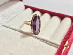 昭和ジュエリーK18　合成アメジストリング　12号 昭和ジュエリー 18金 合成アメジストリング 12号 昭和ジュエリー号 18