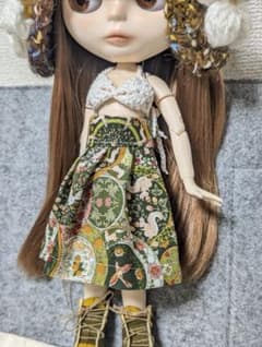 ブライス用 ハンドメイド スカート ボタニカル柄のサムネイル