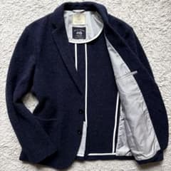 ★MOON★ ユナイテッドアローズ テーラードジャケット ツイード 紺 Lサイズ ☆MOON☆ ユナイテッドアローズ テーラードジャケット ツイード 紺 L