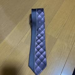 renoma チェック柄 ネクタイ 紫系 8.5cm幅のサムネイル