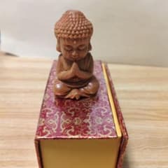 柘植 木彫り 韋駄天像 19cm 仏像 置物 開運 守護 仏教美術 木彫 | Shop