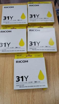 RICOH 31Y イエローインクカートリッジ 5個セット　①のサムネイル