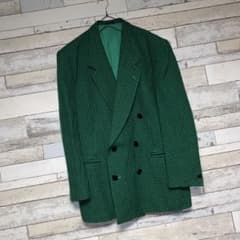 FICCE フィッチェ 千鳥柄 チェック ダブル テーラード ジャケット 緑 