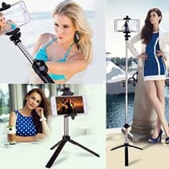 ★再入荷 三脚 リモコン シャッター付き 自撮り棒 セルカ棒のサムネイル