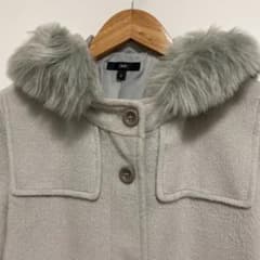 DHC ファー付きフード ロングコート グレーのサムネイル