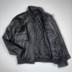 極美品】FARAGO 羊革 レザージャケット A2 中綿キルティング 黒 M