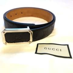 【美品】GUCCI 403941 シグネチャー カーフスキン ベルト 美品】GUCCI 403941 シグネチャー カーフスキン ベルト - メルカリ