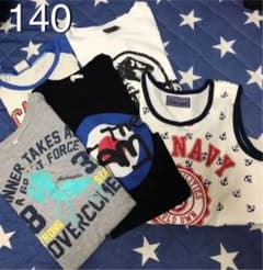 140 Tシャツ4枚GU含+ノースリーブikka 5着セット まとめ売りのサムネイル