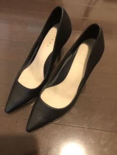レザー風パンプス 黒のサムネイル