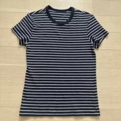 美品UNIQLO ボーダーTシャツ ネイビー×ホワイト Mサイズのサムネイル