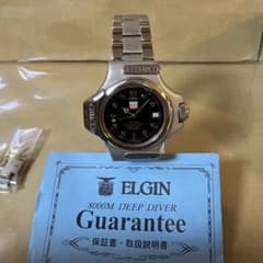 希少 8000m 防水 エルジン ディープダイバー ダイバーズウォッチ