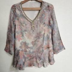 グレースコンチネンタル花柄シフォンチュニック 五分袖のサムネイル