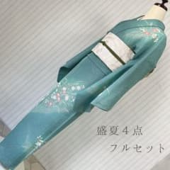 絽　紗　盛夏　訪問着　フルセット　友禅　161　叩き染　可愛いらしい花　夏1 絽 紗 盛夏 訪問着 フルセット 友禅 161 叩き染 可愛いらしい花 夏1
