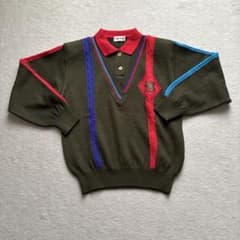 伊太利屋 GK ニット ポロシャツ 長袖 刺繍のサムネイル