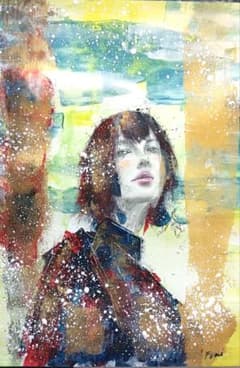 水彩 美人画 抽象 現代アート アナログアート イラスト 原画 インテリア 水彩 美人画 抽象 現代アート アナログアート イラスト インテリア